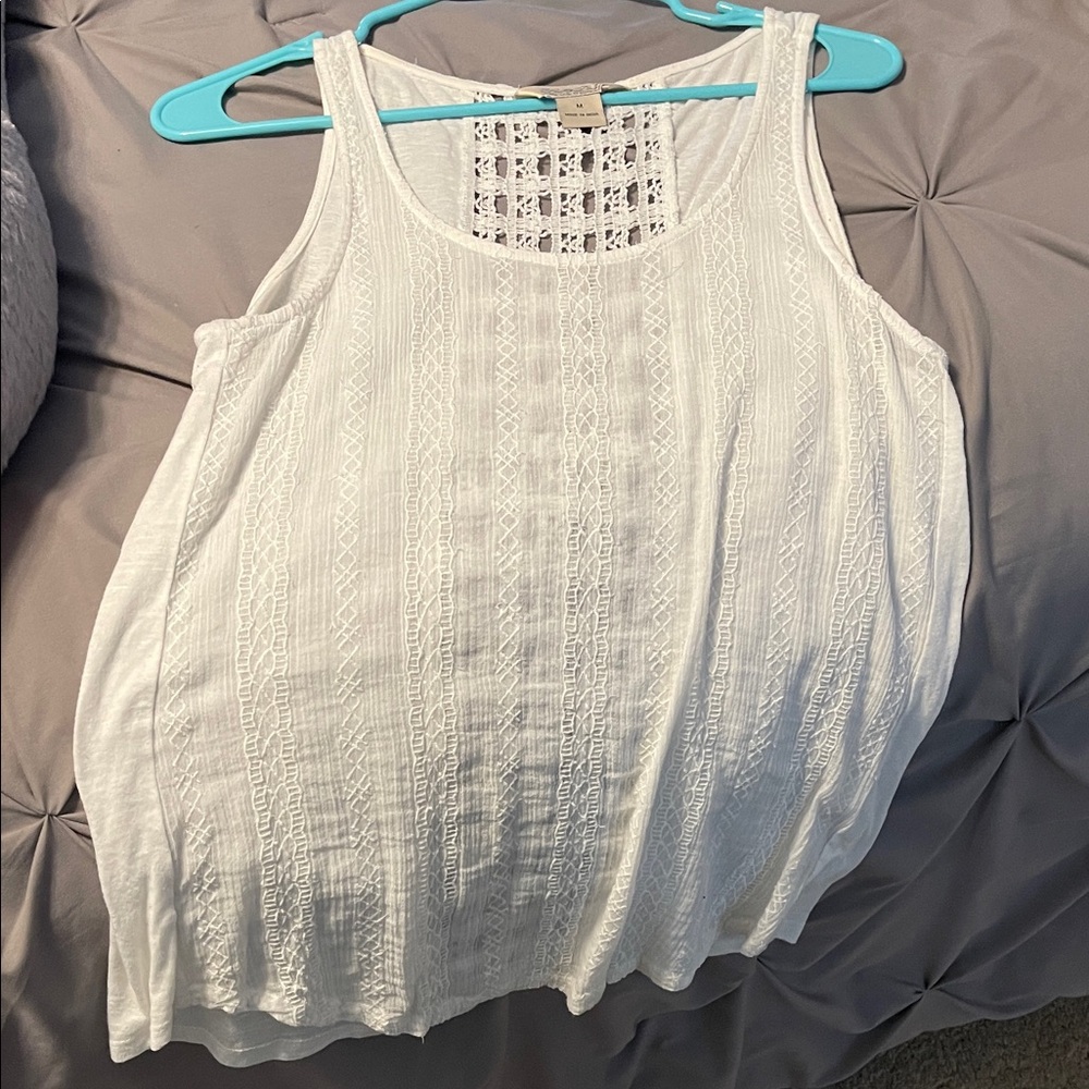 Lucky Brand White Lace Tank Top